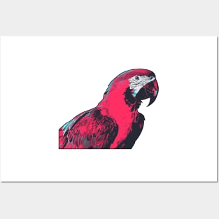 Macaw Parrot Illustration Vibrant Colors Posters and Art